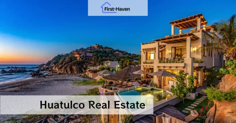 Modern beachfront villa showcasing Huatulco Real Estate, with ocean views, luxury design, and tropical surroundings perfect for homebuyers and investors.
