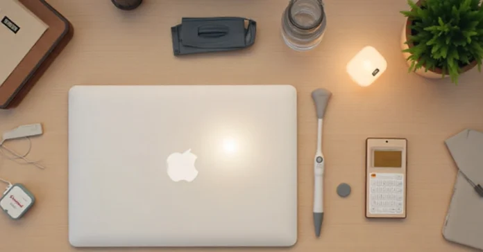 Minimal desk with smart eco gadgets showing about Qullnowisfap products focused on design and function.