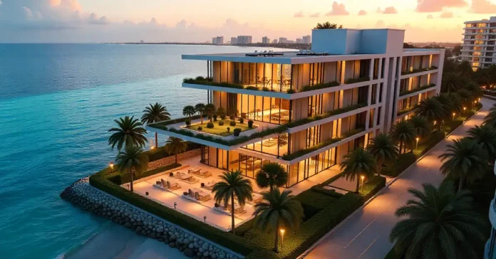 EOS Wellness Real Estate Miami LLC's Sunset Harbour property, a modern wellness-focused building with biophilic design.
