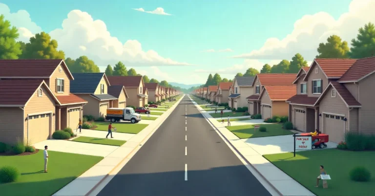 Aerial view of suburban homes for sale after firstkey dumping 48000 homes across U.S. neighborhoods.