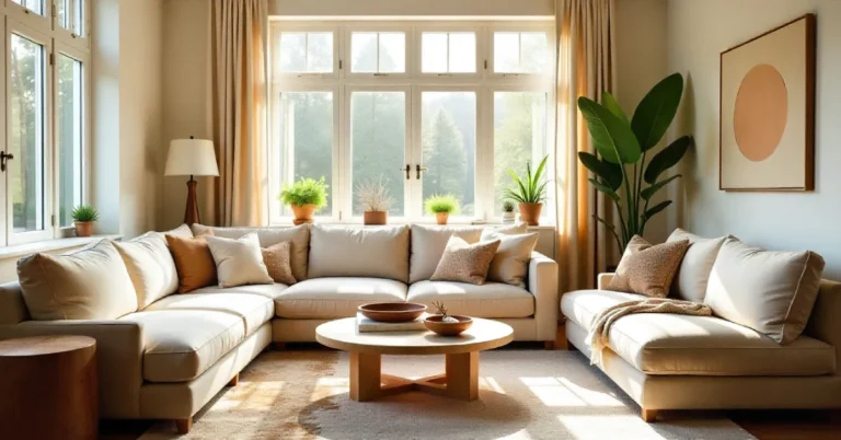 Cozy living room styled by TheHomeTrotters Trisha with warm tones and natural light.