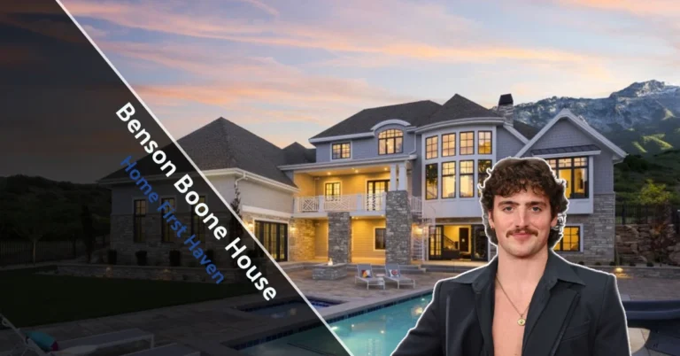 Exterior view of the Benson Boone House perched on a Utah cliff with modern design and sweeping lake and mountain scenery.