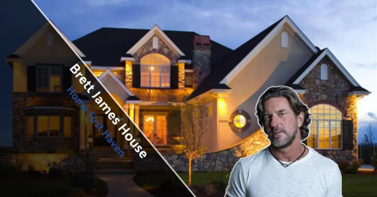 Exterior view of Brett James House in Brentwood, showing the songwriter’s peaceful home surrounded by trees.