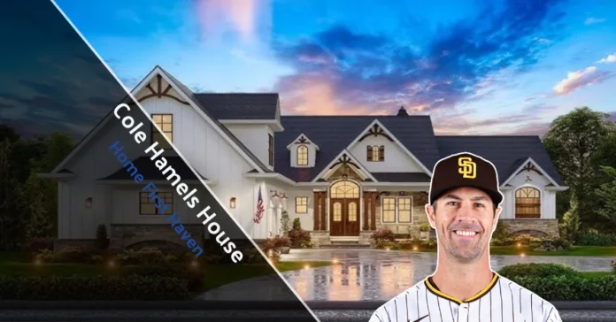 Cole Hamels House Front view of the Cole Hamels House showcasing luxury architecture and beautiful landscape.