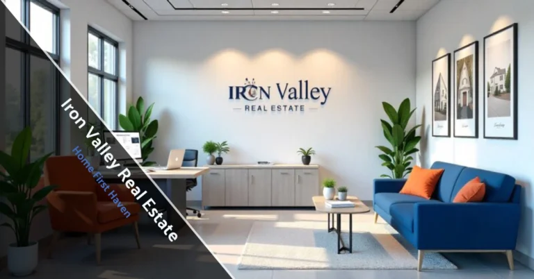 iron valley real estate office showing modern workspace with branded signage and professional real estate environment