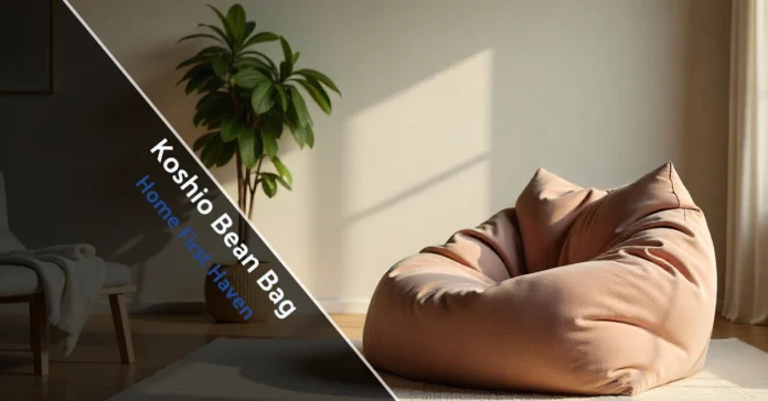 Modern living room featuring a plush Koshio Bean Bag offering soft, supportive seating with a stylish contemporary look.