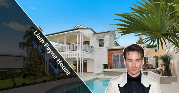 Liam Payne House exterior view with modern design and lush green surroundings.
