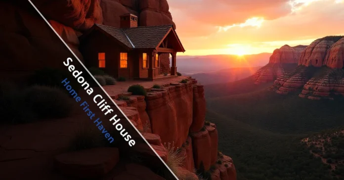 Sedona Cliff House Sedona Cliff House perched on red rocks under clear desert sky.