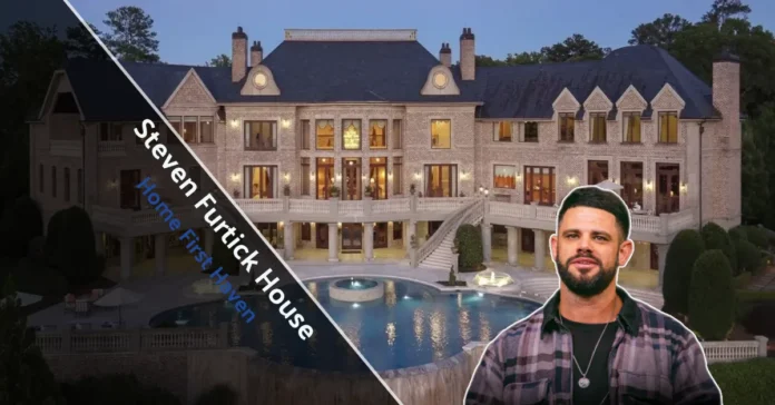 Steven Furtick house aerial view showing 19-acre Waxhaw estate with wooded surroundings
