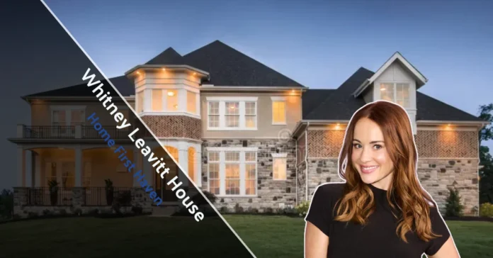 Whitney Leavitt House shown with modern farmhouse design, bright interiors, and family-friendly spaces in Utah property.