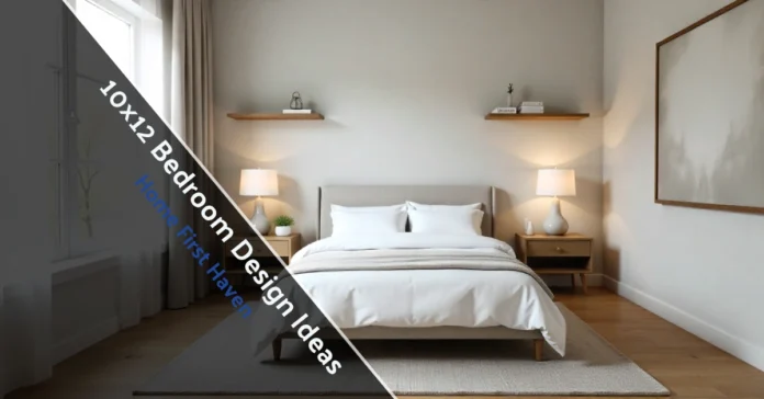 10×12 bedroom design ideas with centered bed neutral colors smart storage natural light compact space