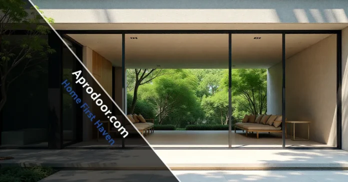 Aprodoor.com premium aluminum doors windows modern luxury home exterior sleek black frames contemporary architecture design