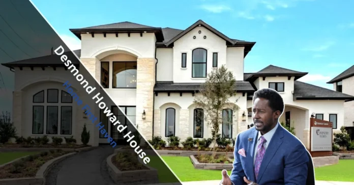 Desmond Howard house exterior view showing Michigan luxury estate valued at $2.5 million with landscaped grounds