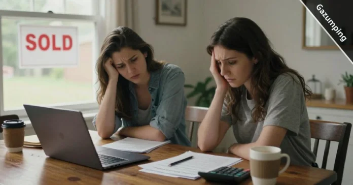 What Is Gazumping When Buying a House Couple experiencing gazumping while buying a house looking at property documents with disappointed expressions