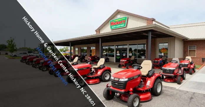 Hickory Home & Garden Center Hickory NC 28601 Hickory Home & Garden Center Hickory NC 28601 storefront with riding mowers and clean parking lot display outside store