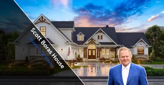 Exterior view of the Scott Boras House in Newport Beach, a luxury coastal mansion with pool, balconies, and private amenities.