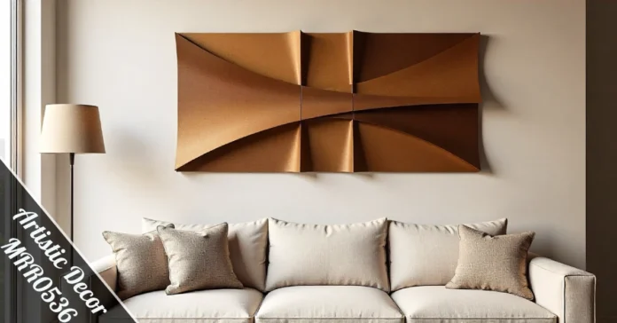 Artistic Decor MRR0536 mounted above modern sofa in bright minimalist living room with natural sunlight