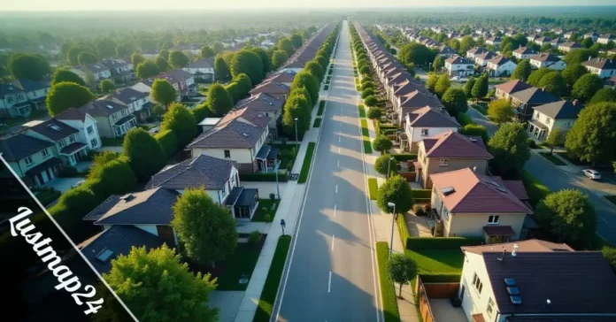 Lustmap24 interactive real estate mapping interface showing neighborhood analysis with property investment heat zones display