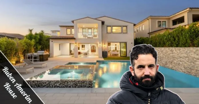 Ruben Amorim house exterior view showing contemporary design with floor-to-ceiling windows in Alderley Edge Manchester