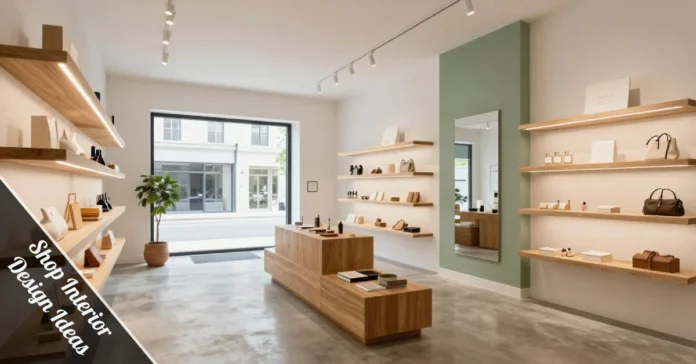 Modern shop interior design ideas with minimalist layout and professional lighting creating inviting retail space