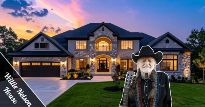 Willie Nelson house Luck Ranch Texas showing rustic Old West buildings and sprawling 500-acre property with horses