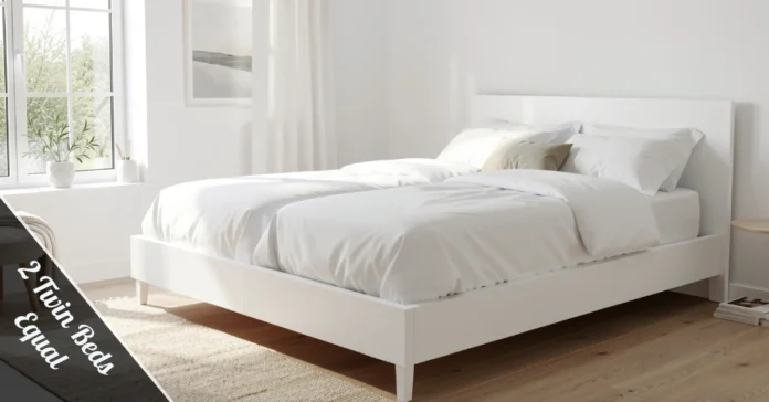 2 Twin Beds Equal king size — Twin XL vs standard twin mattress size comparison diagram