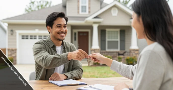 Homeowner selling property for cash in Union City CA by handing keys to a cash buyer