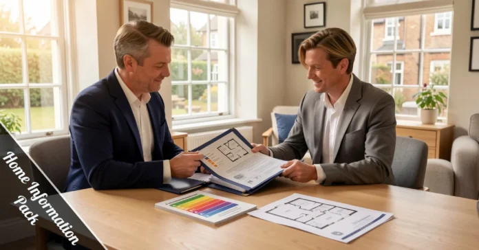 Home Information Pack documents reviewed by a seller and estate agent before listing a property for sale.