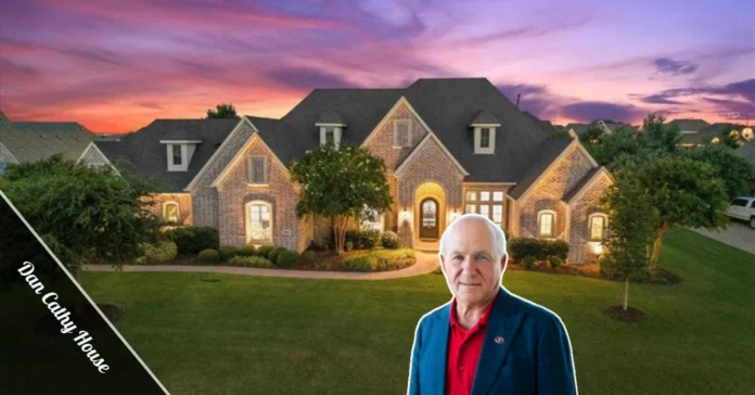 Exterior view of the Dan Cathy House, a luxury Georgia estate owned by the Chick-fil-A chairman in Hampton, Georgia.
