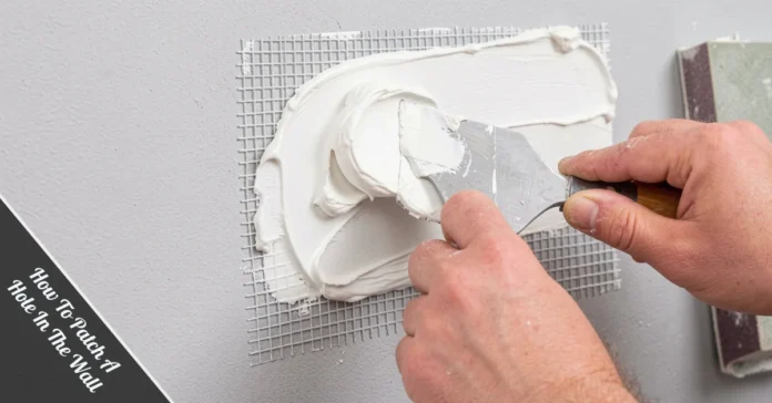 Step-by-step how to patch a hole in the wall using a fiberglass mesh and joint compound on interior drywall