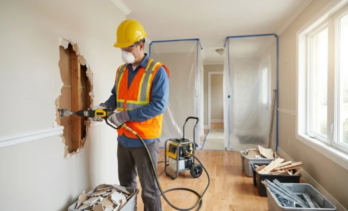 smart demolition equipment used during a home renovation project