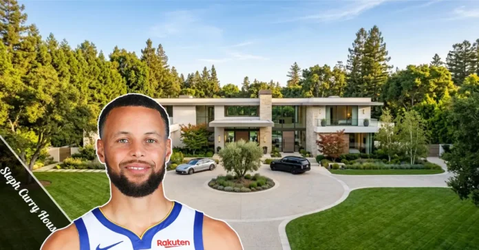 Steph Curry House exterior view in Atherton California
