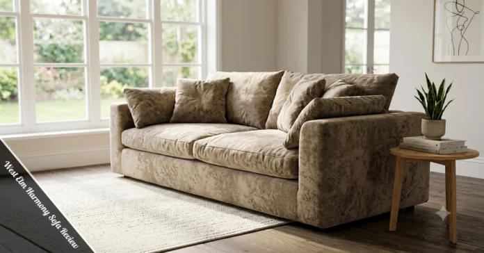 West Elm Harmony Sofa Review showing a cozy living room setup