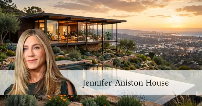 Jennifer Aniston house exterior view of her Bel Air mansion in Los Angeles
