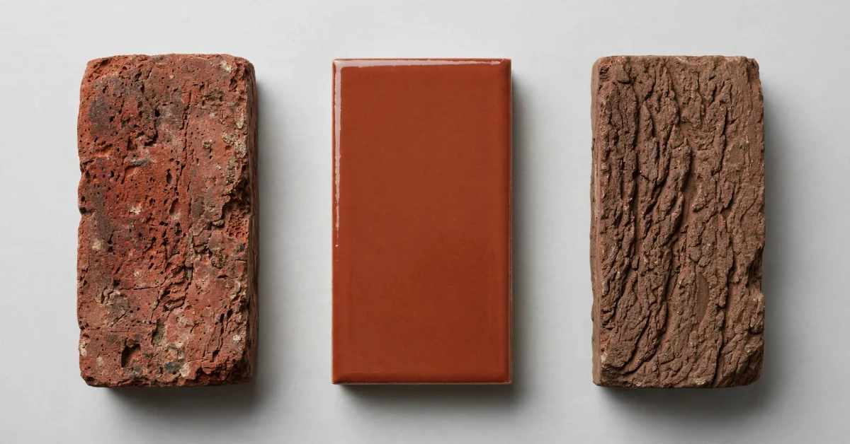 Three brick types compared for whitewash finish suitability