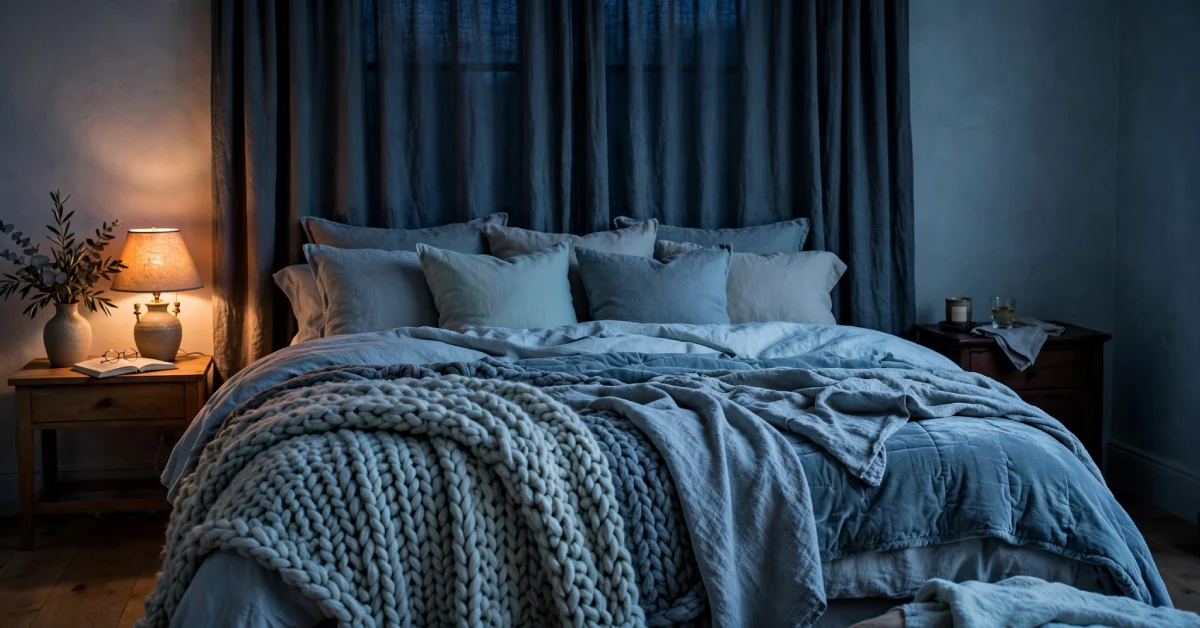 Bedroom set up for cooler, more comfortable sleep at night