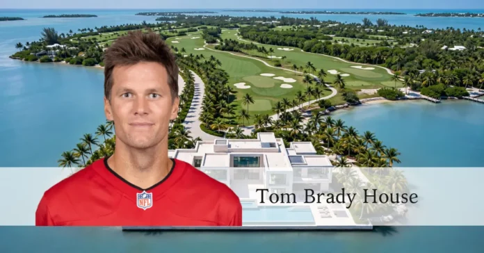 Aerial view of Tom Brady's house on Indian Creek Island, Miami