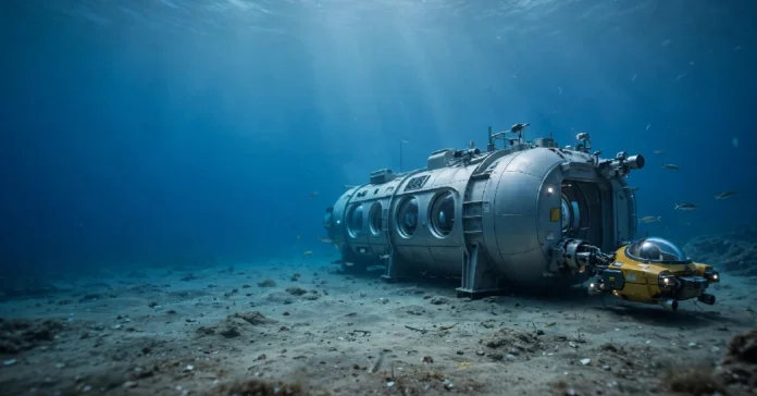 Subsurface Sentinels underwater habitat resting on the seabed